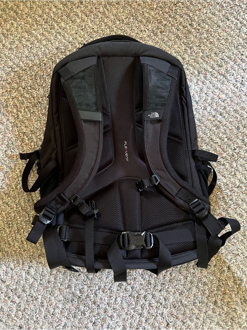 The North Face Black Backpack with Teal Accent Bungee - Picture 4 of 4